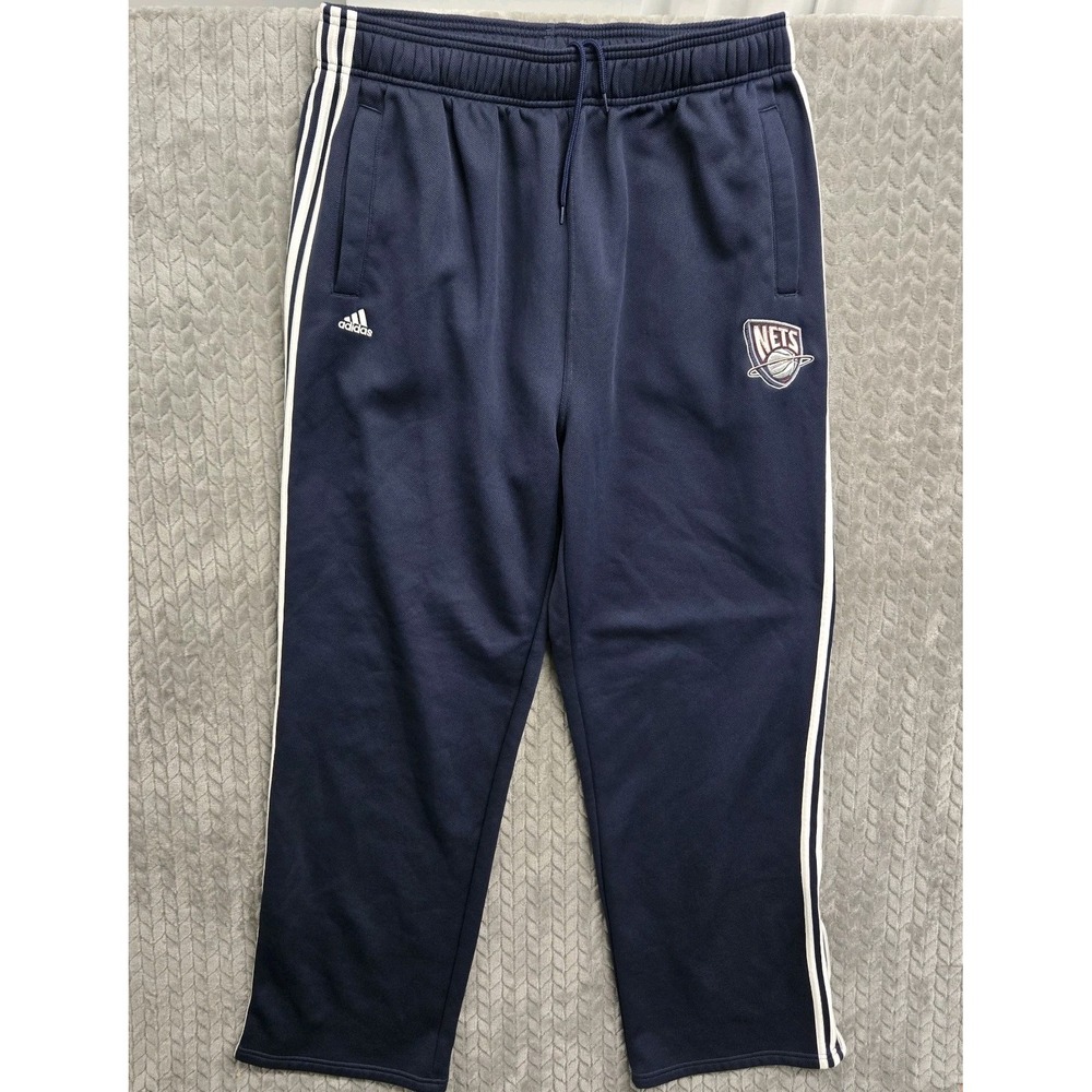 Adidas NBA Fusion New Jersey Nets Climawarm Fleece Pants Mens Size 2XLT Brooklyn